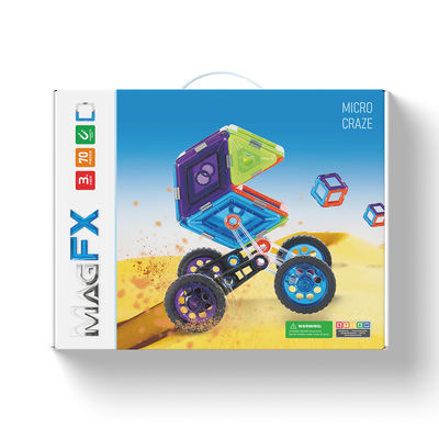 70 peças Puzzle Toy Blocos Magnéticos Conjunto de Construção de Telhas Magnéticas Amigável ao Ambiente