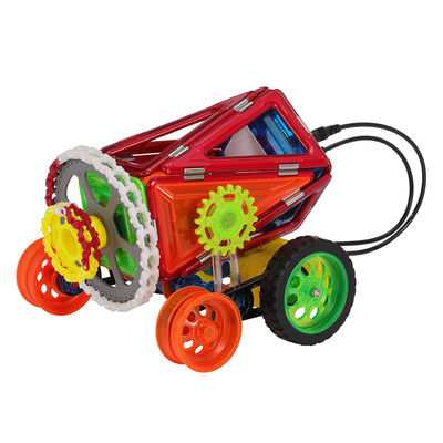 Aprendizagem STEM Carros de brinquedos magnéticos Conjunto de telhas magnéticas controladas remotamente Brinquedos para crianças