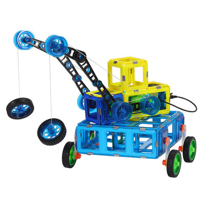 Locomotiva guindaste azulejos magnéticos controle remoto carro brinquedos infantis educacional