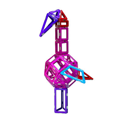 Blocos de empilhamento magnéticos em forma de flamingo Chapas de construção magnéticas multicoloridas