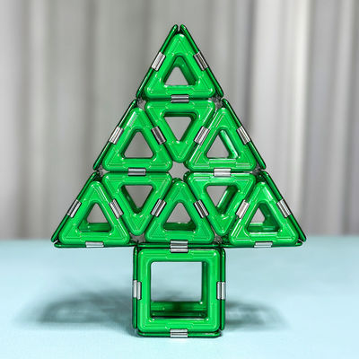 Brinquedo de quebra-cabeça criativo 3D azulejos de construção magnéticos blocos de árvore de Natal para crianças