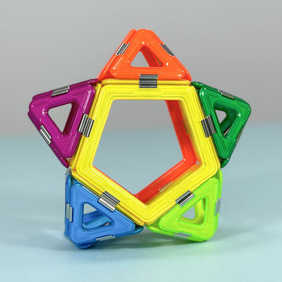 Kit de blocos de construção magnéticos geométricos, azulejos magnéticos coloridos, estrelas